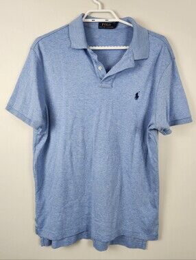 Ralph Lauren Golf Polo Short Sleeve Collared Shirt Blue Sz L Old Money Preppy